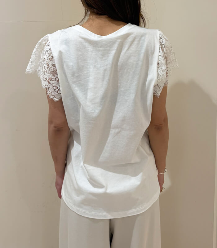 【RINASCIMENTO】リバーレースTシャツ★ITRIN128087