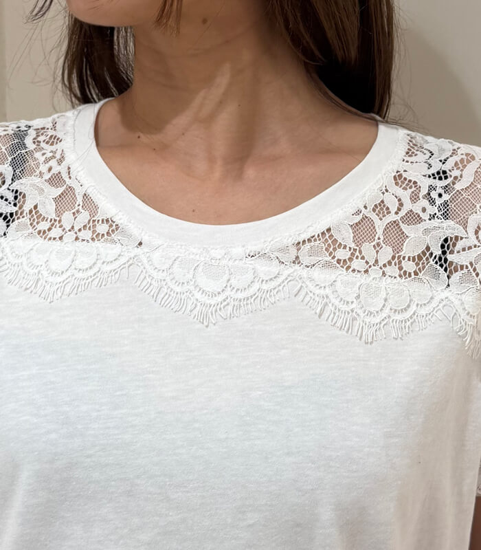 【RINASCIMENTO】リバーレースTシャツ★ITRIN128087