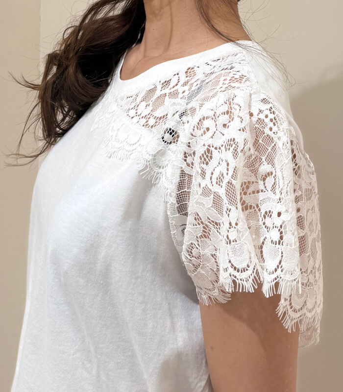 【RINASCIMENTO】リバーレースTシャツ★ITRIN128087
