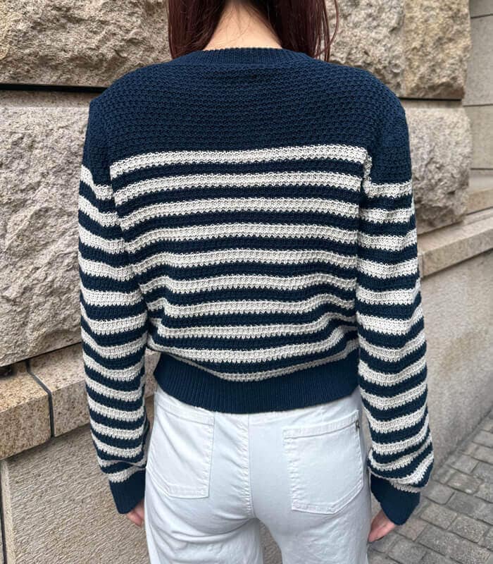 【SALE】【RINASCIMENTO】裏編みナヴァルボーダーニットTOPS■ITRIN12200