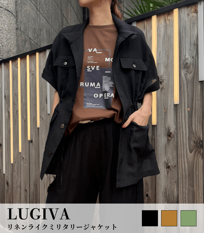 LUGIVA】リネンライクミリタリージャケット▽IT202700 | WEAR,アウター