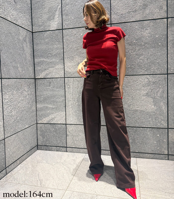 【DESERT ROSE】ハイネックフィットニットトップス★☆DSKT-16