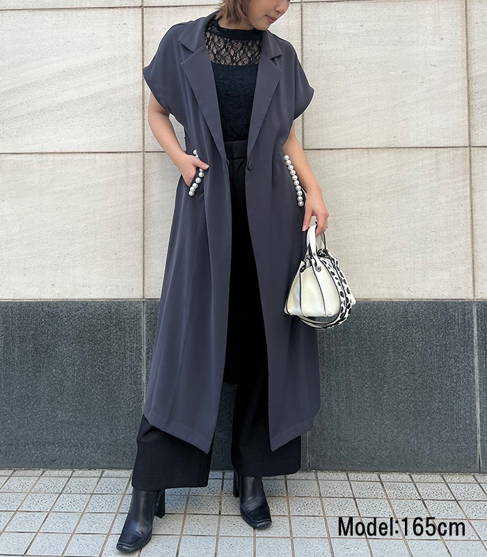 SALE】【GALENA】パールボタンベルテッドロングジレ□☆70032