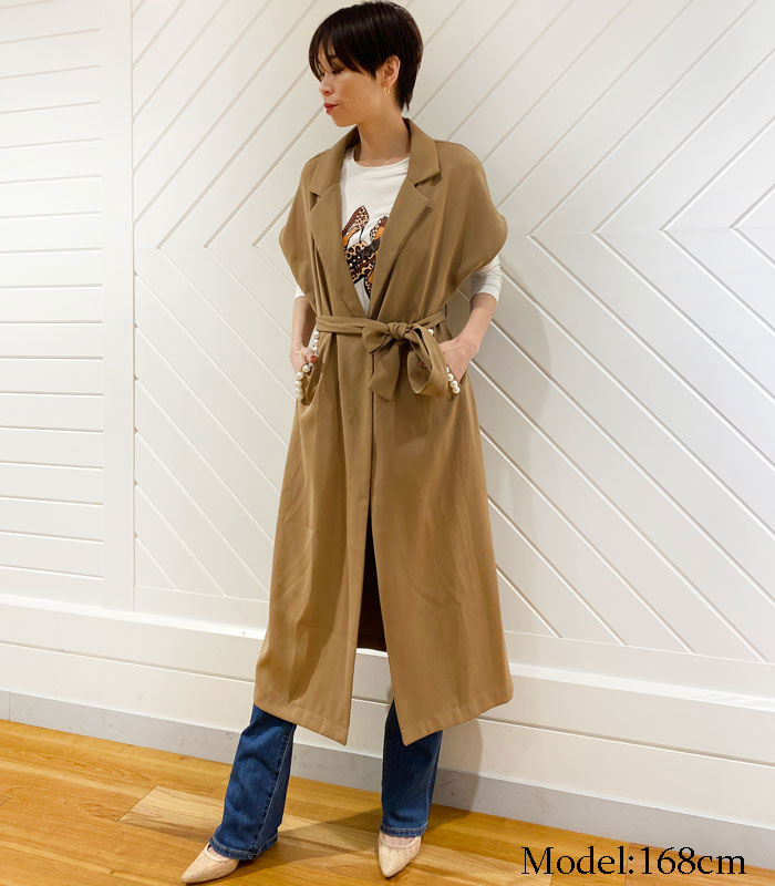 SALE】【GALENA】パールボタンベルテッドロングジレ□☆70032