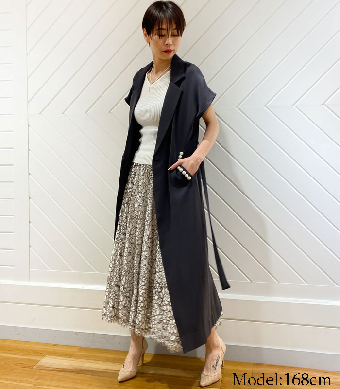 SALE】【GALENA】パールボタンベルテッドロングジレ□☆70032