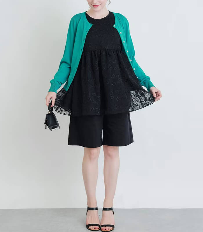 【PICCIN PERLA】接触冷感UVカットパールボタンシアーカーディガン★☆908590
