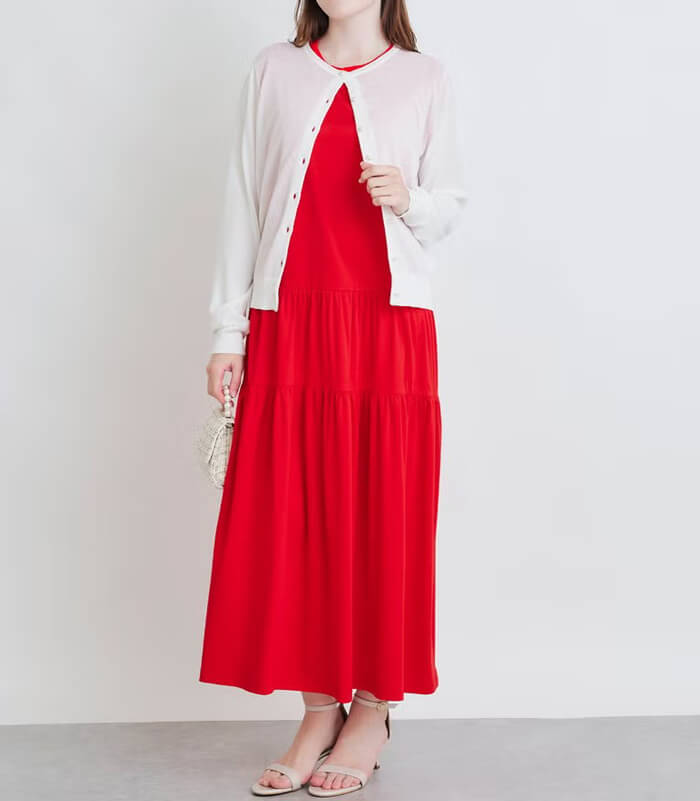 【PICCIN PERLA】接触冷感UVカットパールボタンシアーカーディガン★☆908590