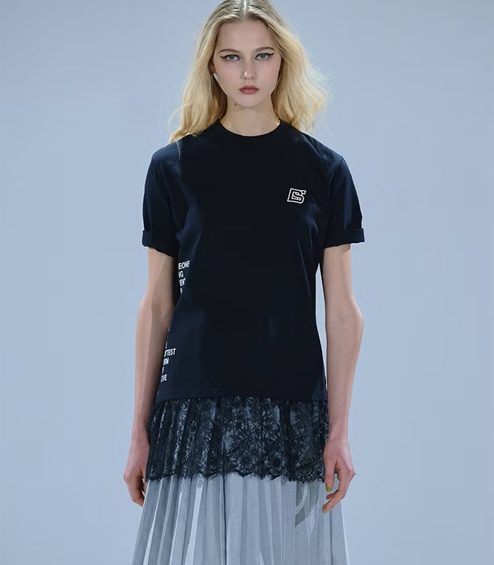 【DOUBLE STANDARD CLOTHING】天竺ドッキングレースTシャツ★☆0208-140-263