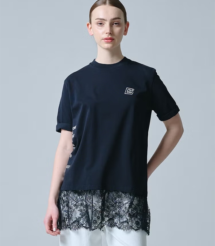 【DOUBLE STANDARD CLOTHING】天竺ドッキングレースTシャツ★☆0208-140-263