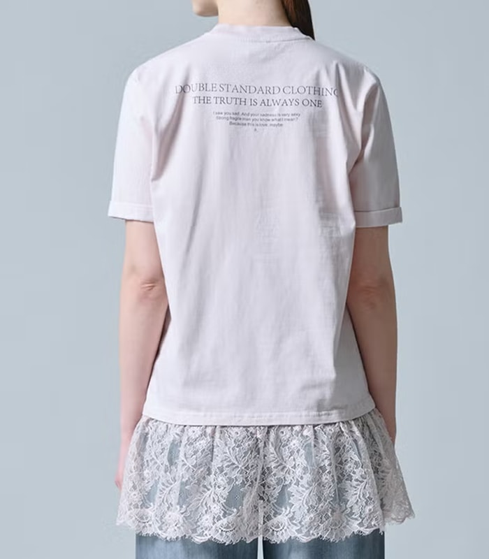 【DOUBLE STANDARD CLOTHING】天竺ドッキングレースTシャツ★☆0208-140-263