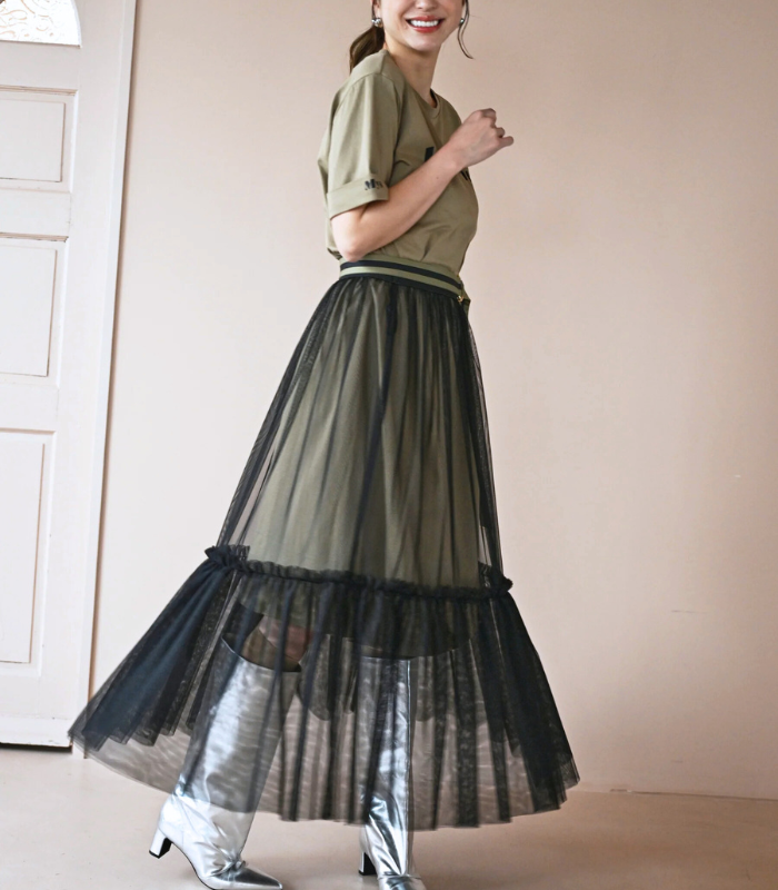 【DOS DIOSAS】チュールスカート付き ロゴTセットアップ★☆D8543