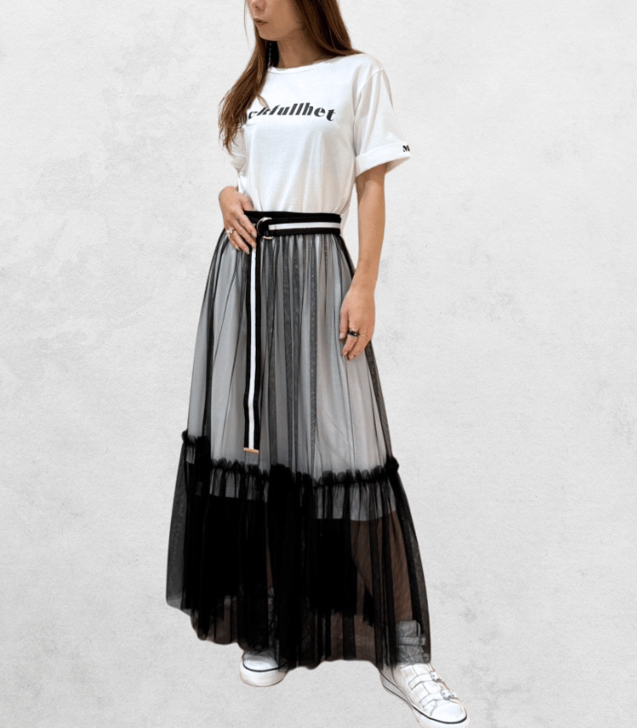 【DOS DIOSAS】チュールスカート付き ロゴTセットアップ★☆D8543