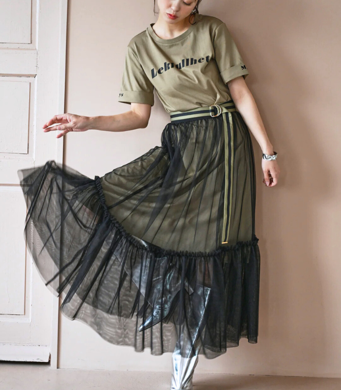 【DOS DIOSAS】チュールスカート付き ロゴTセットアップ★☆D8543