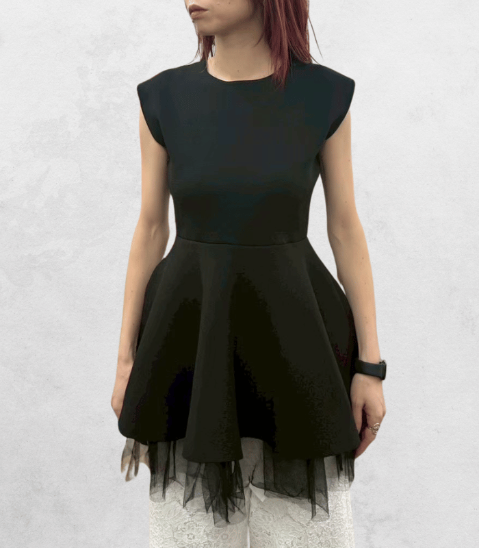 【Adonisis】チュール切替ペプラムトップス★260218