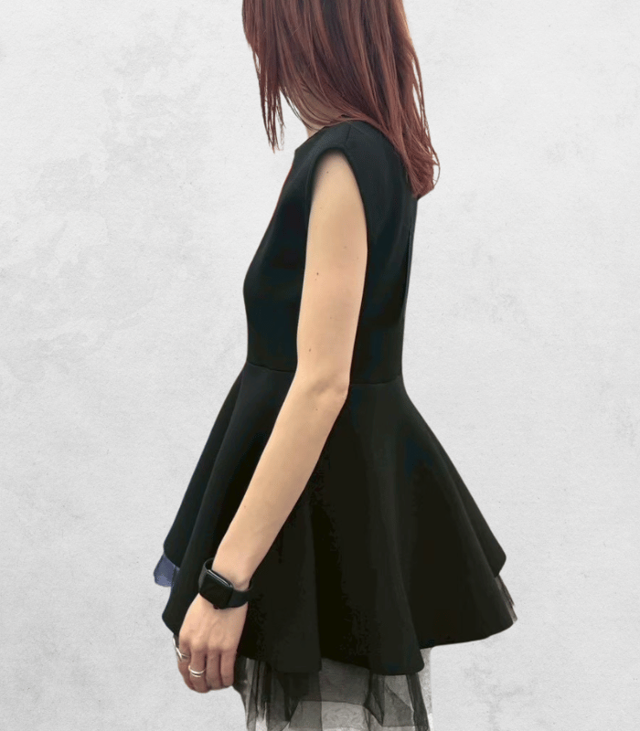 【Adonisis】チュール切替ペプラムトップス★260218