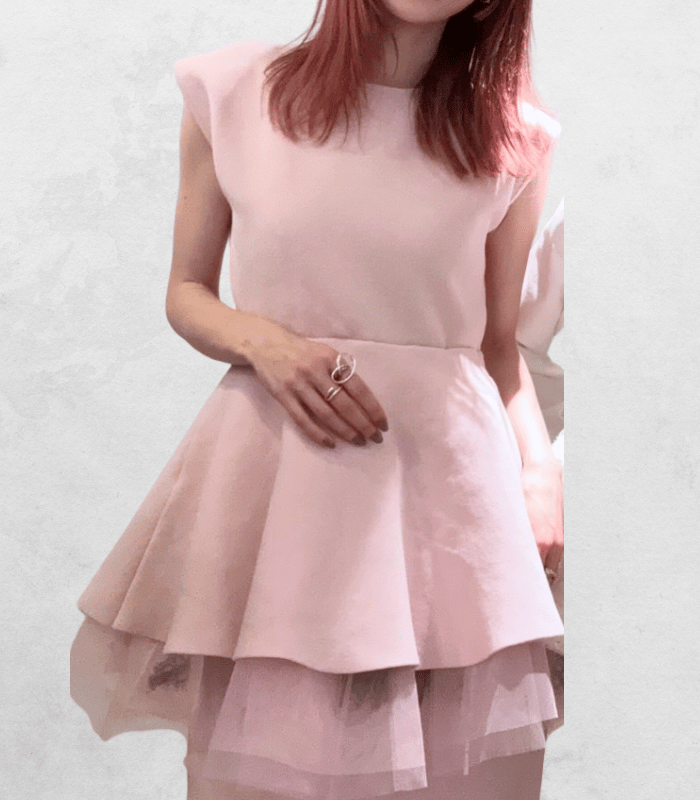 【Adonisis】チュール切替ペプラムトップス★260218