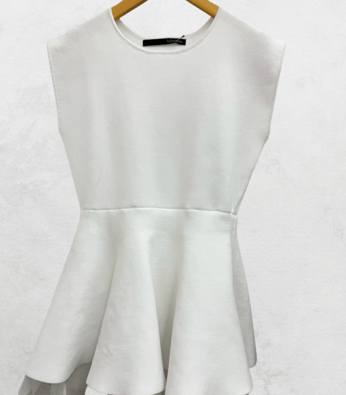 【Adonisis】チュール切替ペプラムトップス★260218