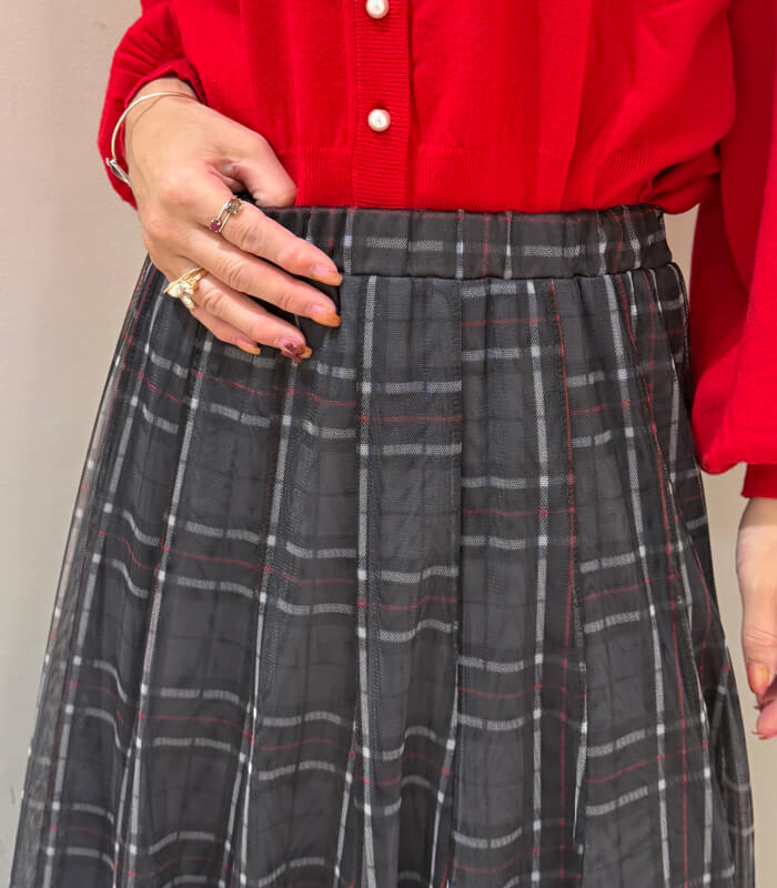 TRANOI】チェックチュールスカート214R515 | WEAR,スカート | DESERT ROSE