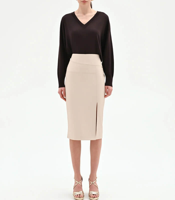 【RINASCIMENTO】フェイクレザータイトスカート★ITRIN127468