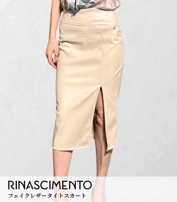 【RINASCIMENTO】フェイクレザータイトスカート★ITRIN127468