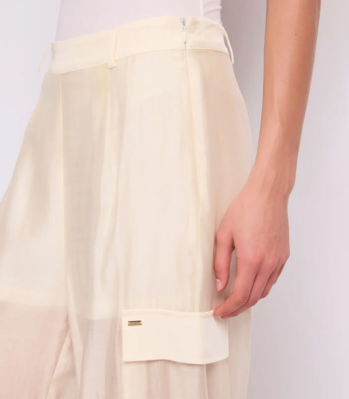 【GAUDI】シースルーデザインワイドカーゴパンツ★IT611FD25007