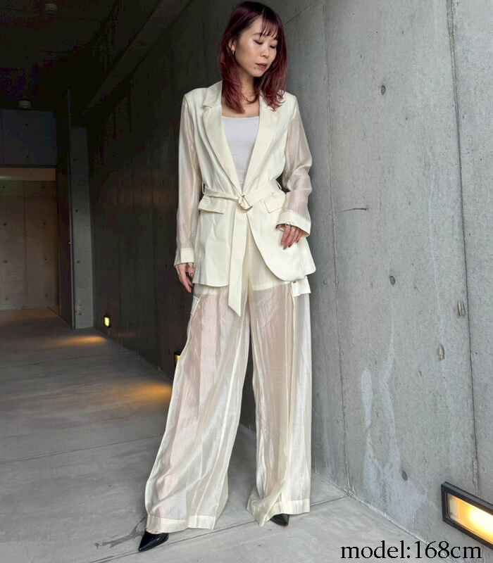 【GAUDI】シースルーデザインワイドカーゴパンツ★IT611FD25007