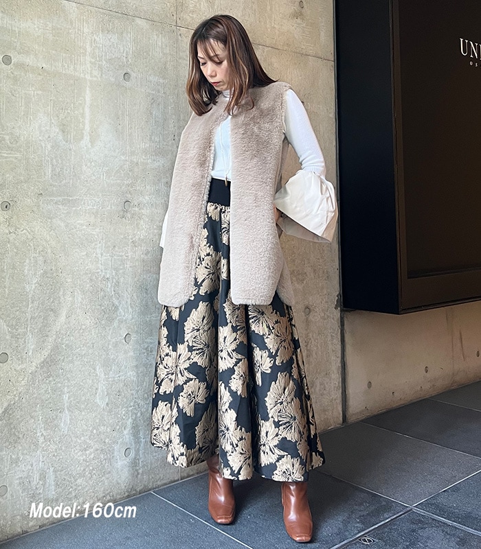 【SALE】【Desert Rose】布帛ベルスリーブ切替タートルネック●JYKT-2