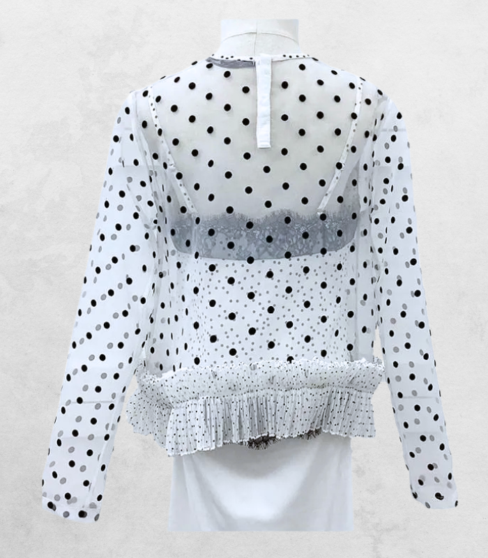 Adonisis】フロッキードットレイヤードオーガンジーTOP250316