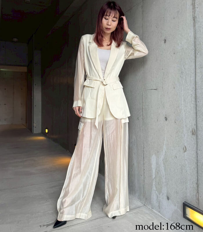 【GAUDI】シースルーデザインウエストベルトポイントジャケット★IT611FD35002