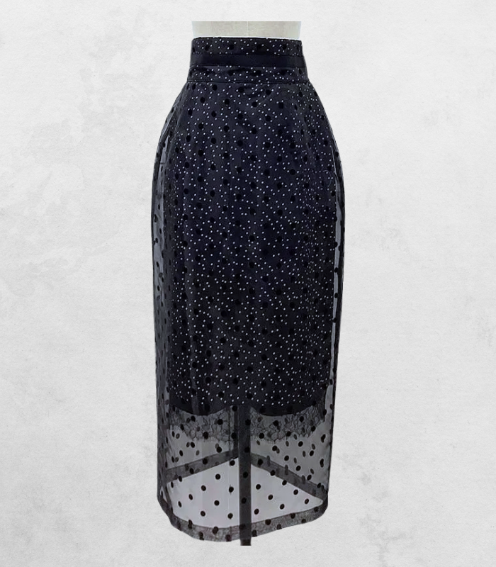 【Adonisis】フロッキードットレイヤードスカート★☆250317