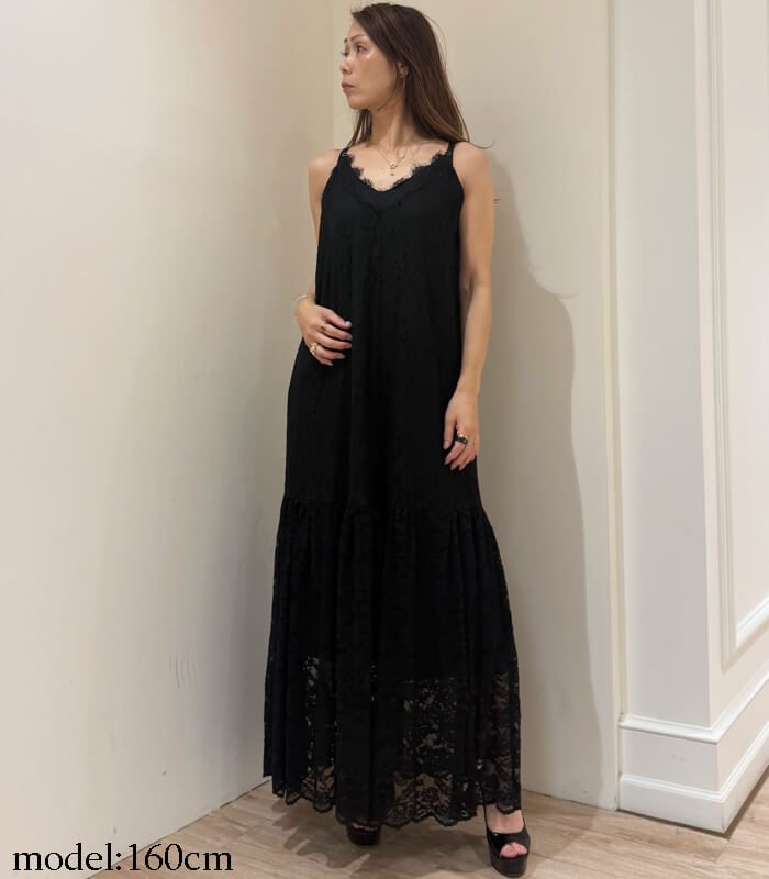 SALE】【DESERT ROSE】レースティアードキャミワンピース▽☆DSOP-2