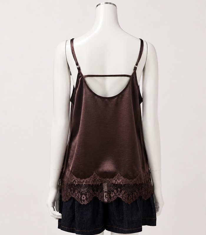 【Dignite collier】サテンレースキャミソール★☆80268366