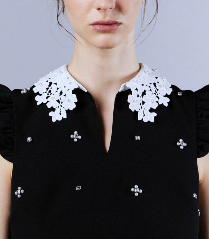 【DOUBLE STANDARD CLOTHING/Sov.】パールフリル ノースリーブトップス★0308-180-253