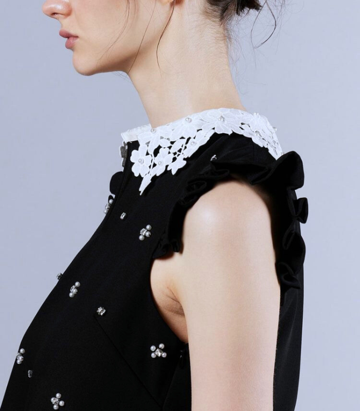 【DOUBLE STANDARD CLOTHING/Sov.】パールフリル ノースリーブトップス★0308-180-253