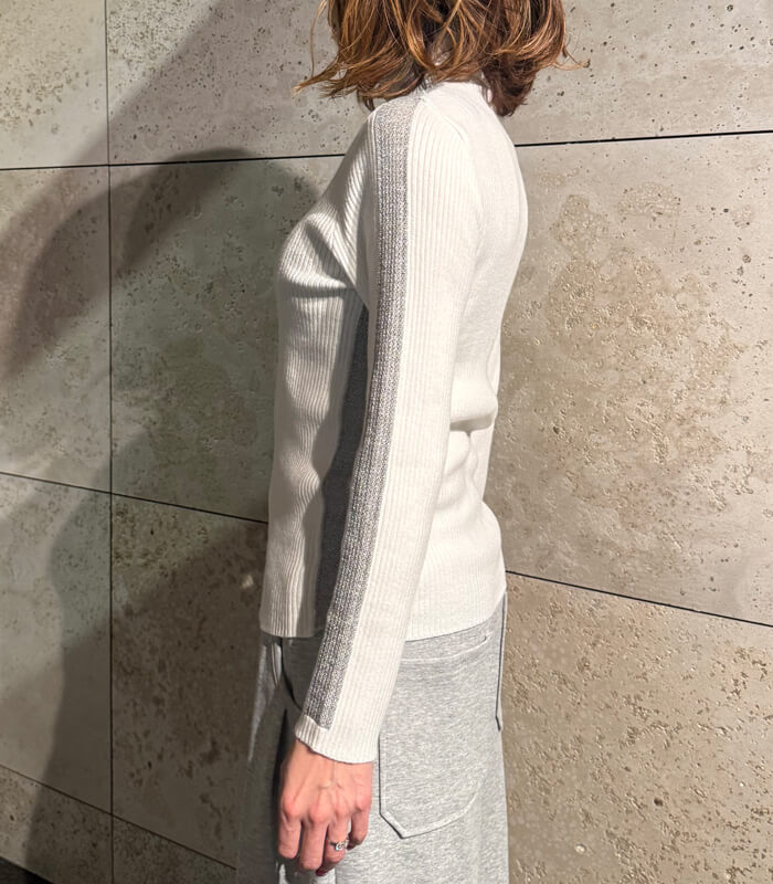 【SALE】【PaulineBleu】サイドラメラインタートルニット▼☆37440