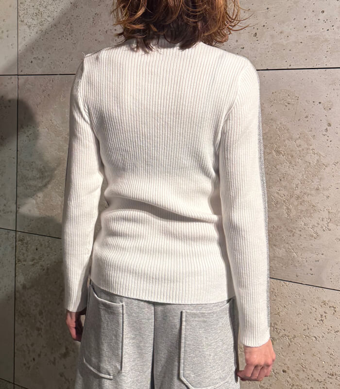 【SALE】【PaulineBleu】サイドラメラインタートルニット▼☆37440