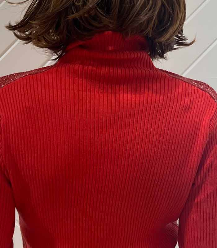 【SALE】【PaulineBleu】サイドラメラインタートルニット▼☆37440