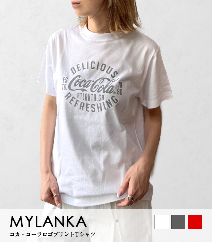 【MYLANKA】コカ・コーラロゴプリントTシャツ★☆M80208
