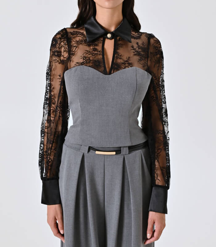 【RINASCIMENTO】ビスチェ付きレースブラウス★☆ITRIN20041