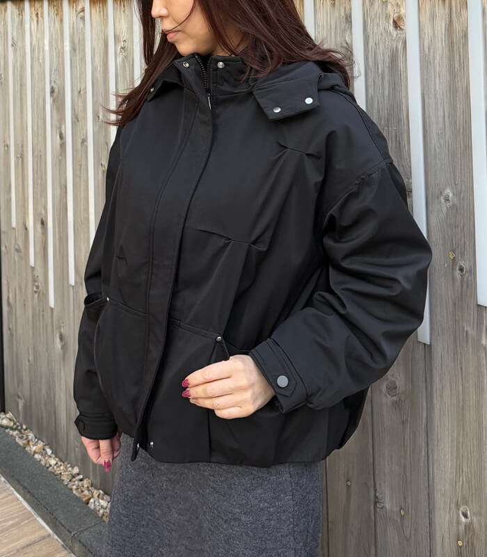 Mewl ミュール リンクルJQバルーンブルゾン　ブラック Mewl ミュール リンクルJQバルーンブルゾン ブラック AZUL BY MOUSSY