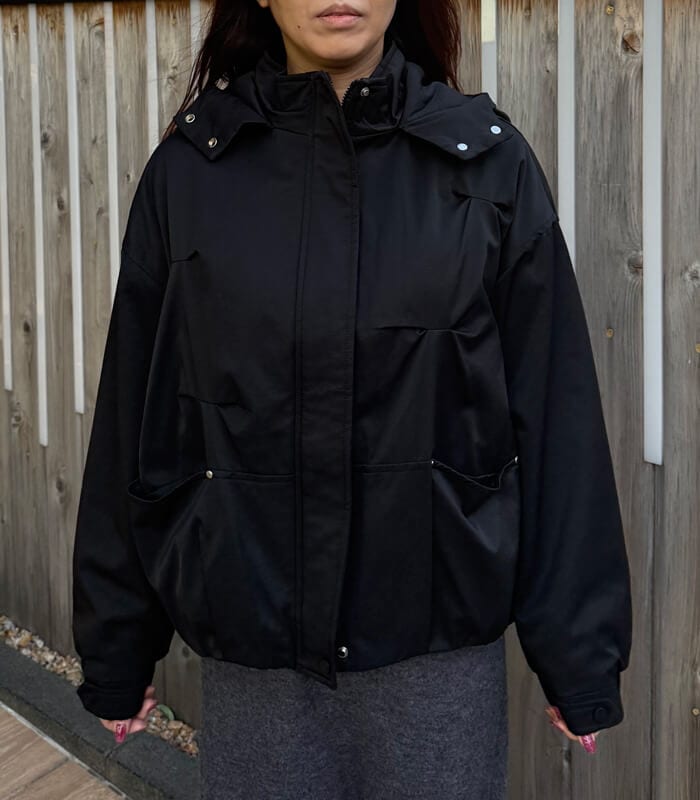 Mewl ミュール リンクルJQバルーンブルゾン　ブラック SALE】【PaulineBleu】裾バルーン起毛ブルゾン▽☆47408 | WEAR