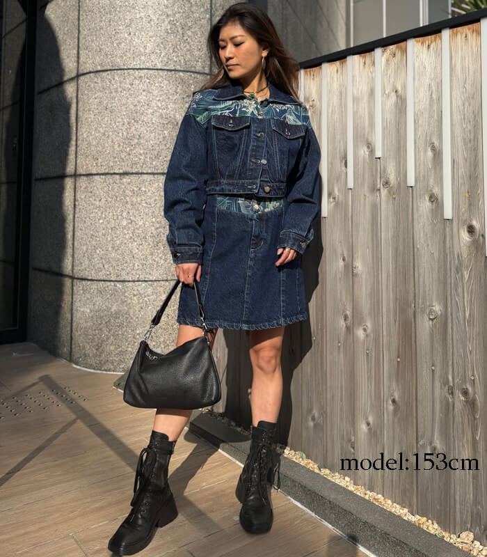 RINASCIMENTO】ボタニカルポイントデニムジャケット☆ITRIN127474