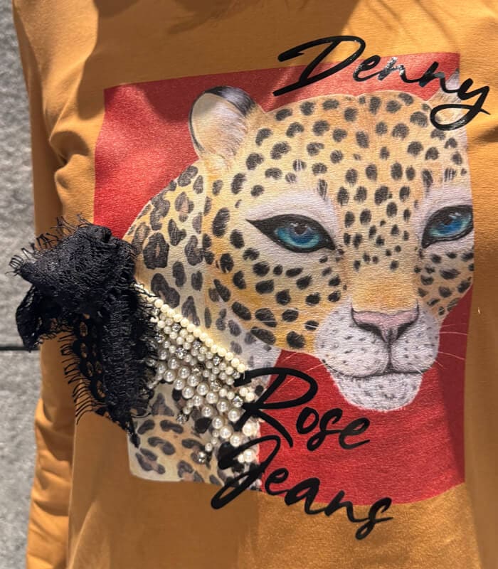 【DENNY ROSE】レオパードビジューロングTシャツ★IT621ND64030