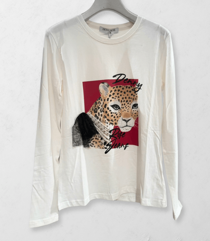 【DENNY ROSE】レオパードビジューロングTシャツ★IT621ND64030