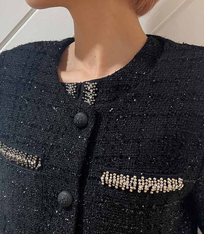 【SALE】【Rinascimento】ラメツィードノーカラージャケット▼RIN19573