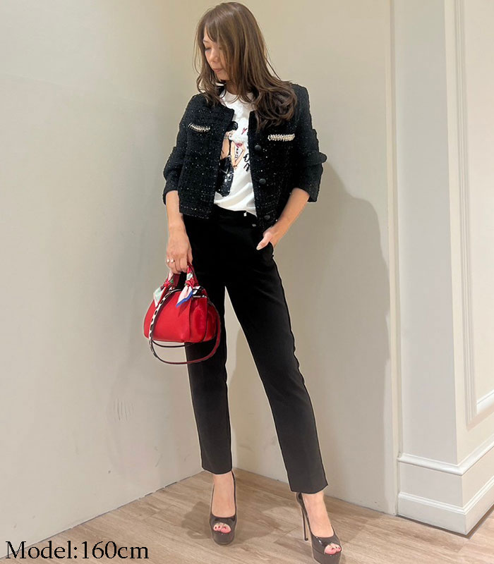 【SALE】【Rinascimento】ラメツィードノーカラージャケット▼RIN19573