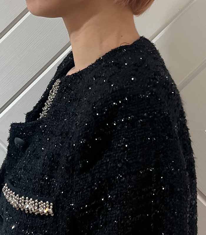 【SALE】【Rinascimento】ラメツィードノーカラージャケット▼RIN19573