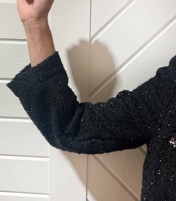 【SALE】【Rinascimento】ラメツィードノーカラージャケット▼RIN19573