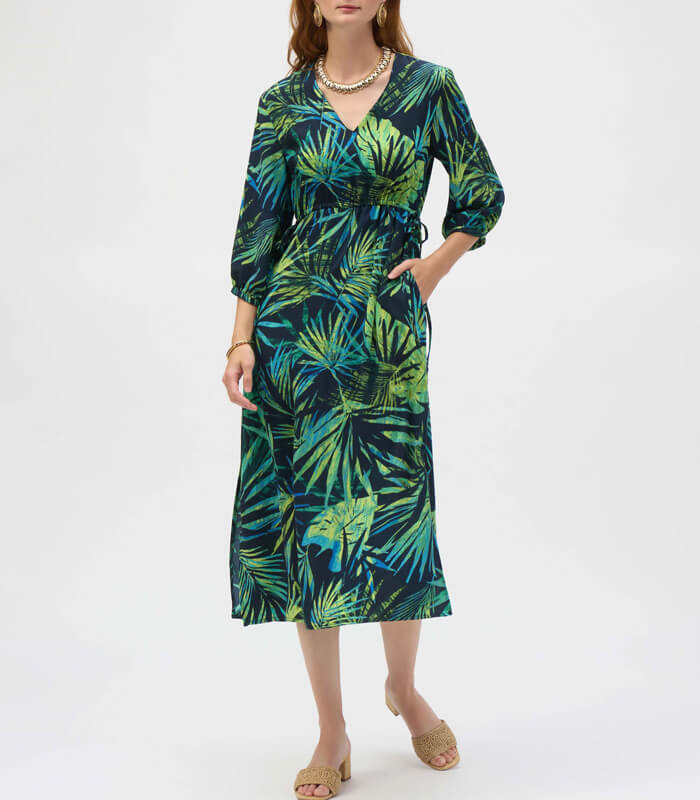 ファラーヒドレス花柄 Joseph Ribkoff】花柄Vネックベルト付きドレス☆IT252185 | WEAR