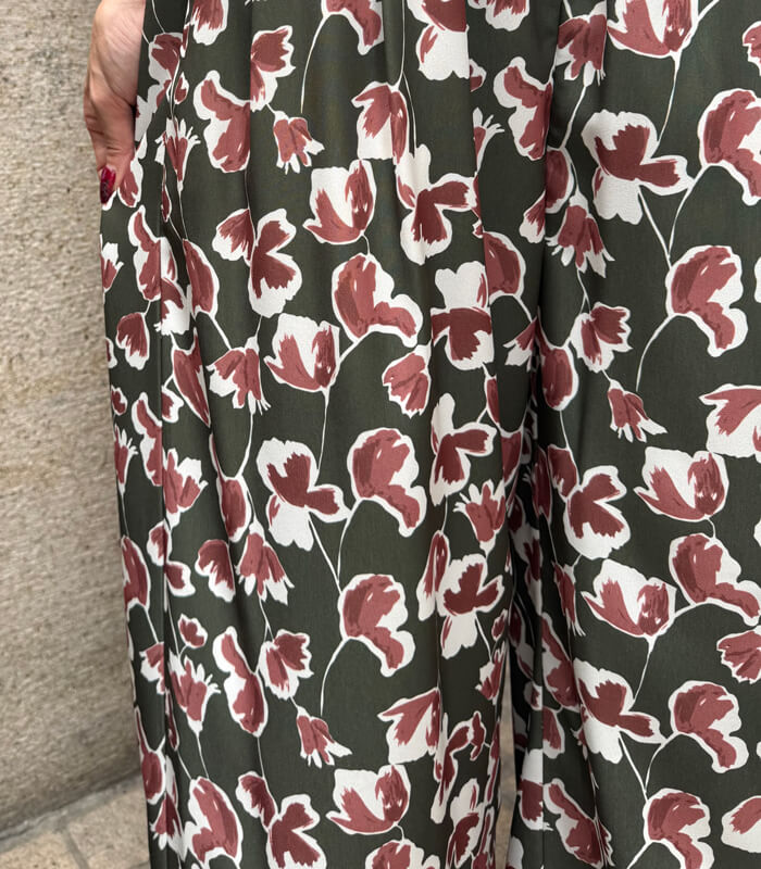 【SALE】【MoNiLE】ジョーゼット花柄タックパンツ▼☆2923
